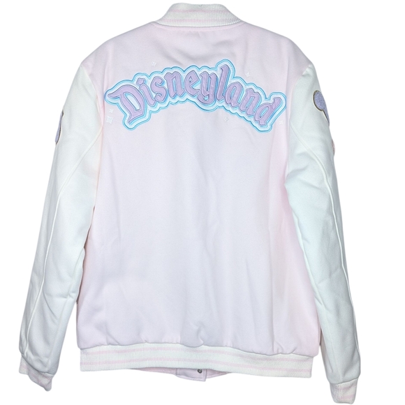 NWT Disney x Stoney Clover Lane Varsity Snap Button Jacket Baby Pink Cream XL - Picture 2 of 11